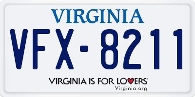 VA license plate VFX8211