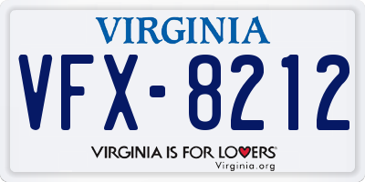 VA license plate VFX8212