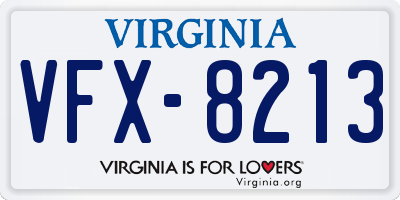 VA license plate VFX8213