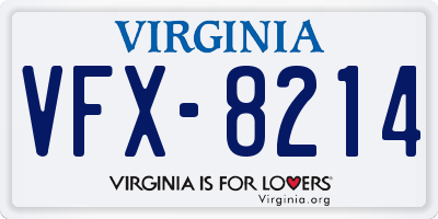 VA license plate VFX8214