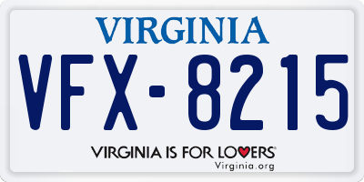 VA license plate VFX8215