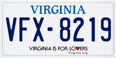 VA license plate VFX8219