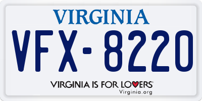VA license plate VFX8220