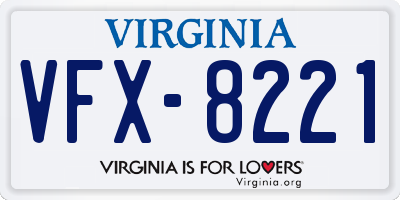 VA license plate VFX8221
