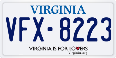 VA license plate VFX8223