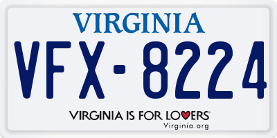 VA license plate VFX8224