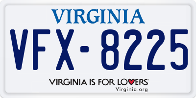 VA license plate VFX8225