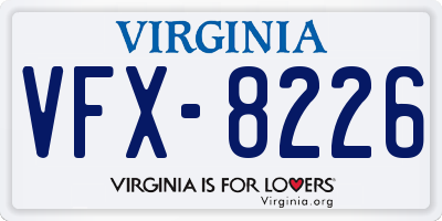 VA license plate VFX8226