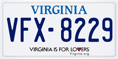 VA license plate VFX8229