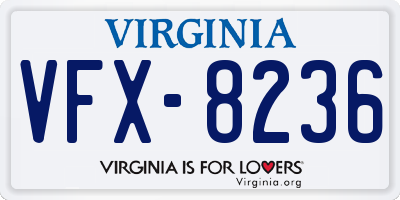 VA license plate VFX8236