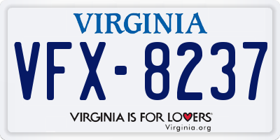 VA license plate VFX8237