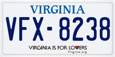 VA license plate VFX8238