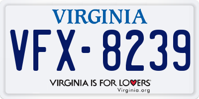 VA license plate VFX8239