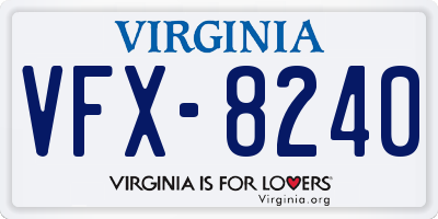 VA license plate VFX8240