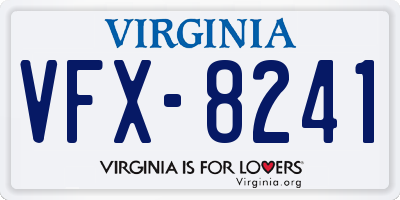 VA license plate VFX8241