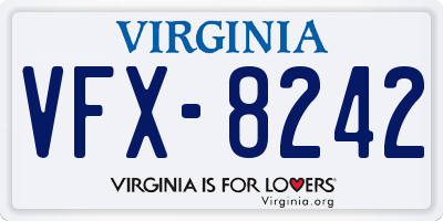 VA license plate VFX8242