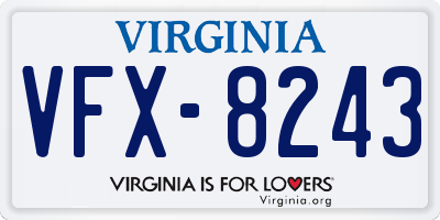 VA license plate VFX8243