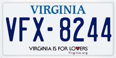 VA license plate VFX8244