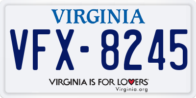 VA license plate VFX8245