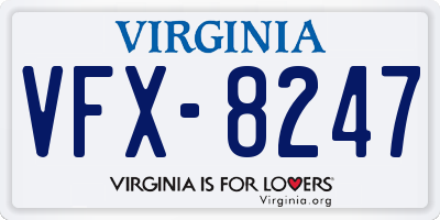 VA license plate VFX8247
