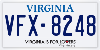 VA license plate VFX8248