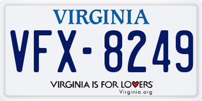 VA license plate VFX8249