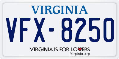 VA license plate VFX8250