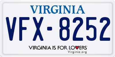 VA license plate VFX8252