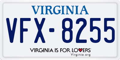 VA license plate VFX8255