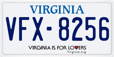VA license plate VFX8256
