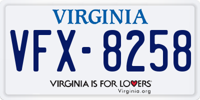 VA license plate VFX8258