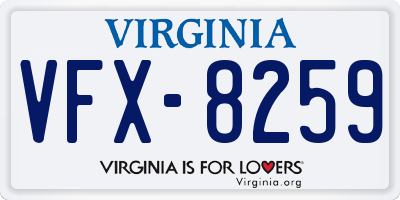 VA license plate VFX8259