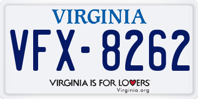VA license plate VFX8262