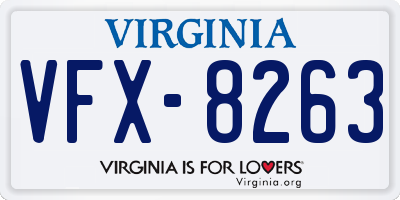 VA license plate VFX8263