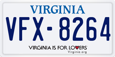 VA license plate VFX8264