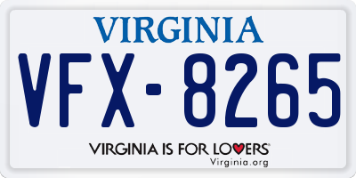 VA license plate VFX8265