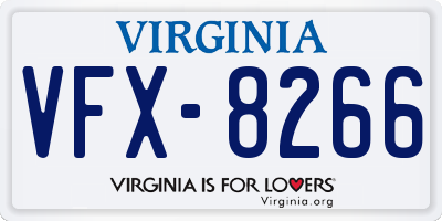 VA license plate VFX8266