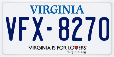 VA license plate VFX8270