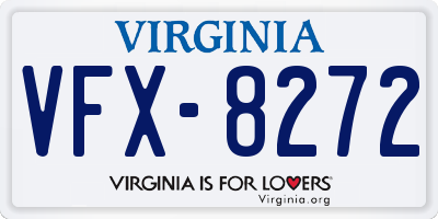 VA license plate VFX8272