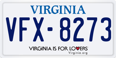 VA license plate VFX8273