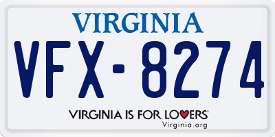 VA license plate VFX8274