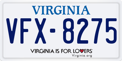 VA license plate VFX8275