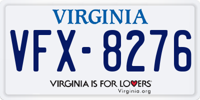 VA license plate VFX8276