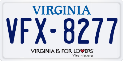 VA license plate VFX8277