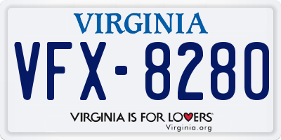 VA license plate VFX8280