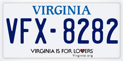 VA license plate VFX8282
