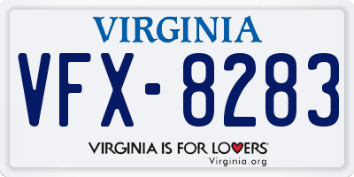 VA license plate VFX8283