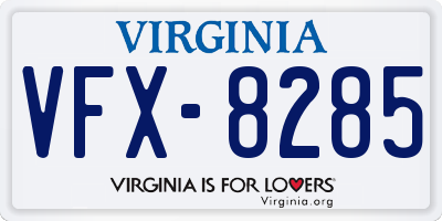 VA license plate VFX8285