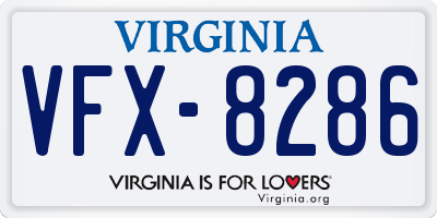 VA license plate VFX8286
