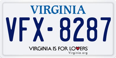 VA license plate VFX8287